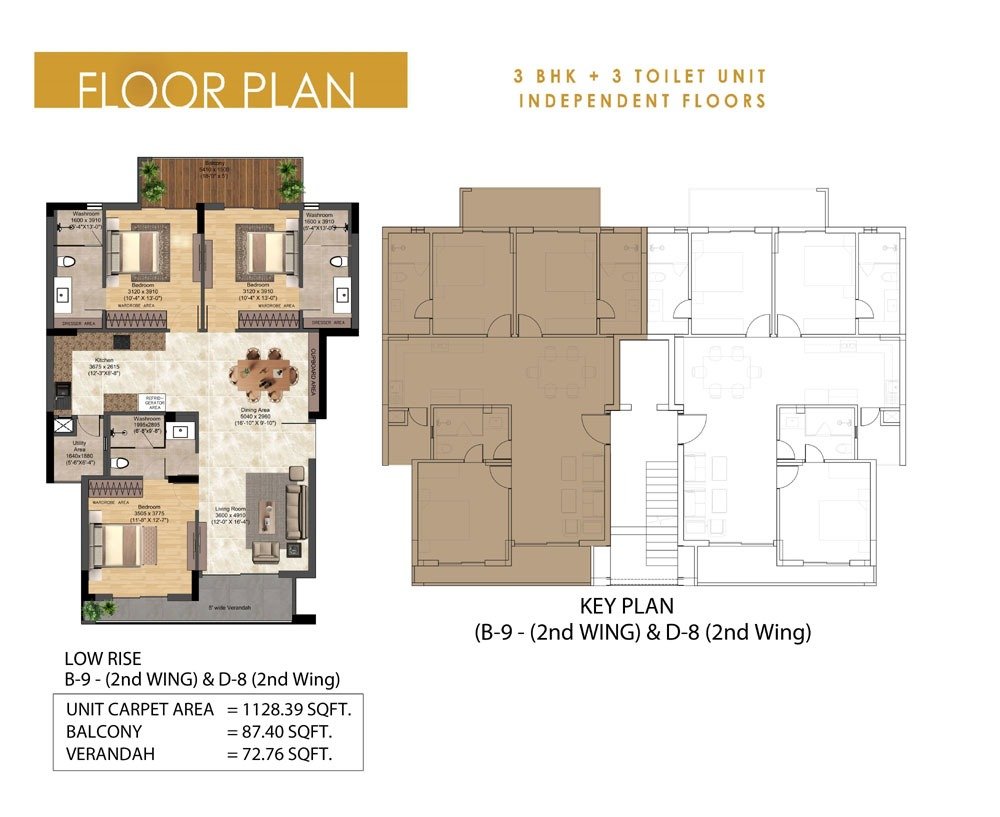 3BHK Independents Floor | Nimbus The Palm Village